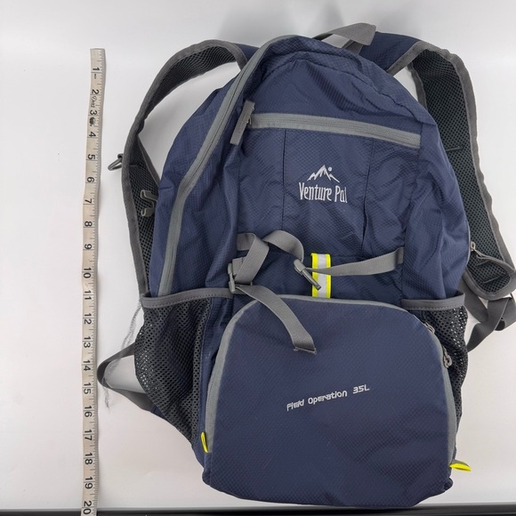 Blue and Gray Hiking Backpack with Padded Straps - Picture 6 of 6